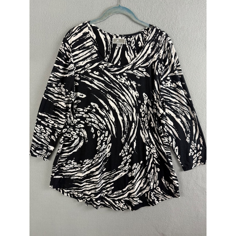 JM Collection Top Women's‎ Animal Print Tunic Top Long Sleeve Casual Blouse